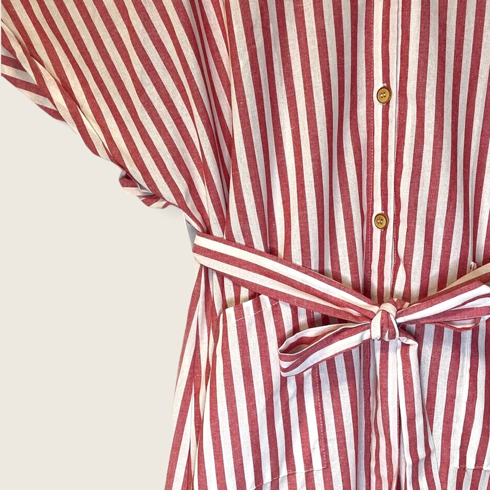 Shein - Striped Button Front Midi Dress - Size 2X - Picture 6 of 9
